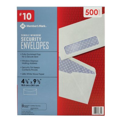 Security Envelope #10 500 ct. Free shipping