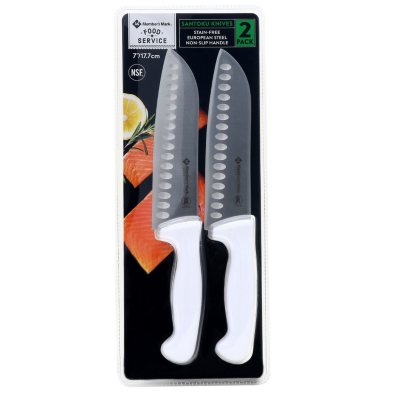 EaZy MealZ 2-Piece Knife Set 7-inch Santoku Knife and 4-inch Chef's Knife,  Super Sharp Stainless Steel 