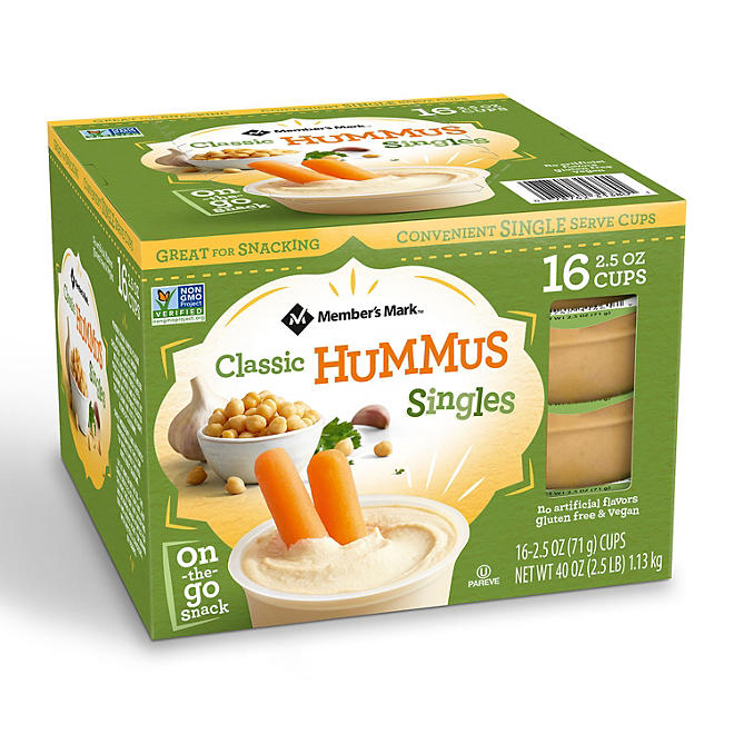 Member's Mark Classic Hummus Singles 2.5 oz., 16 ct.