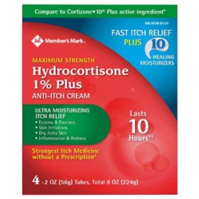 Member's Mark Hydrocortisone 1% Anti-Itch Cream, 2 oz., 4 pk.