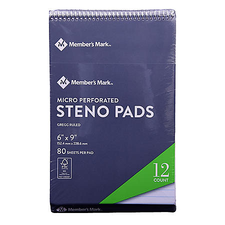 Member's Mark Steno Pad 6" x 9" 12-Pack