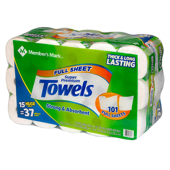 Member's Mark Premium Huge Paper Towel Rolls (15 rolls)