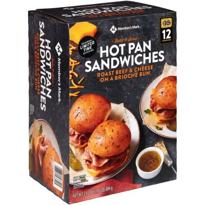 Member's Mark Hot Pan Sandwiches, Roast Beef & Cheese Frozen (12 ct