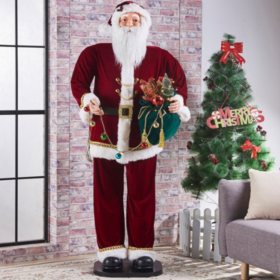 Member S Mark 6 Pre Lit Animated Fabric Santa Sam S Club