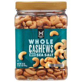 Member's Mark Roasted Whole Cashews with Sea Salt, 33 oz.