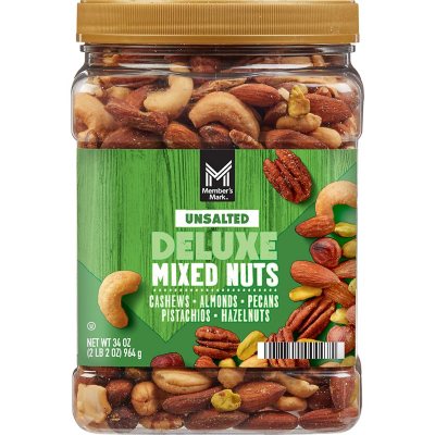 Member's Mark Unsalted Deluxe Mixed Nuts (34 oz.) - Sam's Club