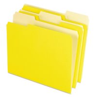 Pendaflex® Colored File Folders 1/3 Assorted Cut Top Tab, Yellow/Light Yellow (Letter, 100ct.)