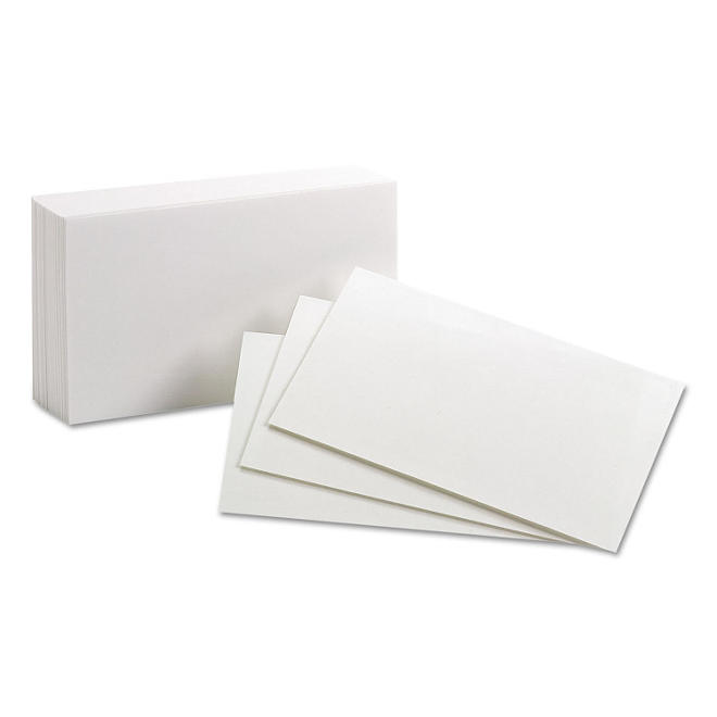 Oxford - Index Cards, Unruled, 3 x 5" - 100 Cards