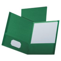 Oxford - Linen Finish Twin Pocket Folders, Letter, Hunter Green - 25/Box