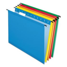 Pendaflex 1/5 Tab SureHook Hanging File Folders, Assorted Colors (Letter, 20 ct.)