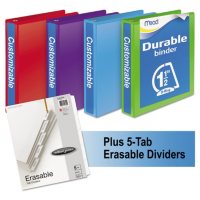 Mead - D-Ring View Binders Plus Pack, 1 1/2" Cap, 400 Sheets, Assorted Colors -  4/Carton