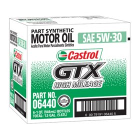Castrol GTX High Mileage 5W-30 Motor Oil (6/1 Quart Bottles)