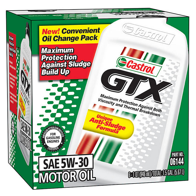 Castrol GTX 5W30 Motor Oil - 1 Quart Bottles - 6 Pack