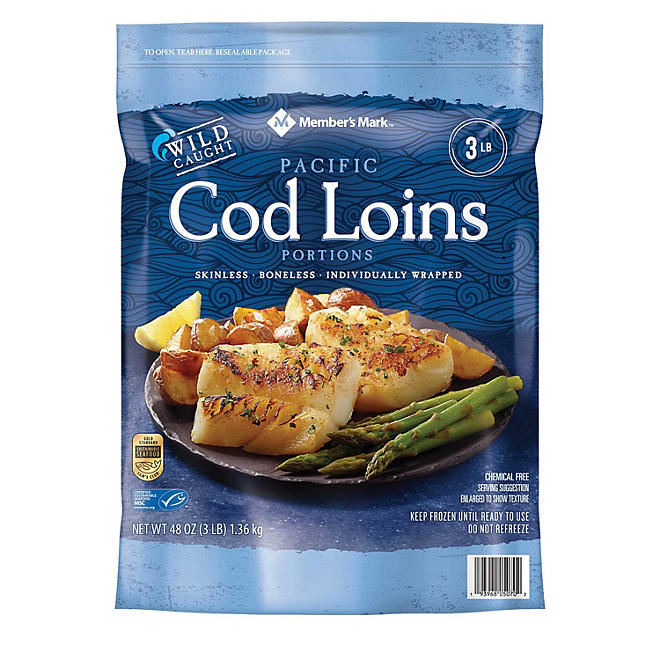 Member's Mark Pacific Cod Loins, Frozen 3 lbs.