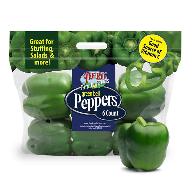 Green Bell Peppers 6 ct.
