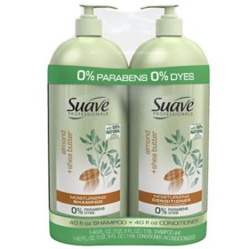 Suave Professionals Almond & Shea Butter Shampoo & Conditioner, 40 fl.oz., 2 pk.