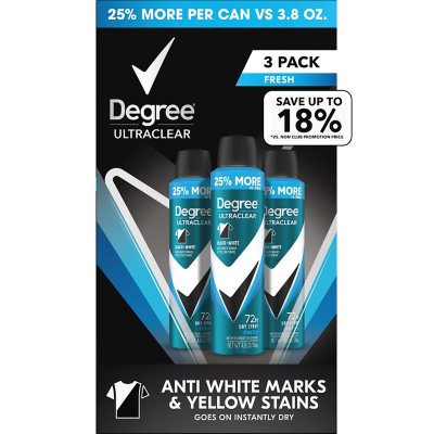 Degree for Men Ultraclear Black+White Deodorant Dry Spray, Fresh (4.8 oz.,  3 pk.) - Sam's Club