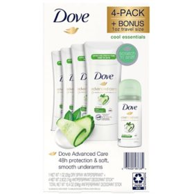 Dove Antiperspirant Deodorant Cool Essentials (2.6 oz., 4 pk. + 1 oz.)
