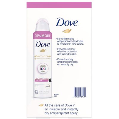Dove Women's Invisible Dry Spray Antiperspirant Deodorant (4.8 oz., 3 Sam's Club