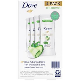 Dove Antiperspirant Deodorant Cool Essentials, 2.6 oz., 4 pk.