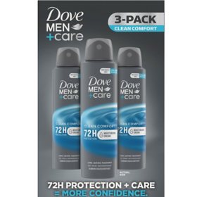 Dove Men's+Care Clean Comfort Antiperspirant Deodorant Dry Spray, 3.8 oz., 3 pk.