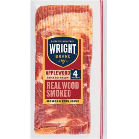 Wright® Brand Thick Sliced Applewood Smoked Bacon 4 lb.