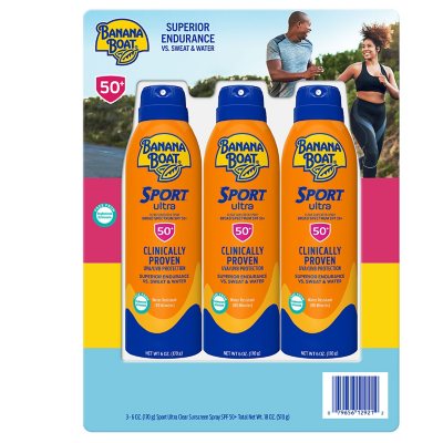 Banana Boat Sport Performance Cool Zone, Reef Friendly, Broad Spectrum  Sunscreen Spray, SPF 50, Twin Pack, 6 Ounce (Pack of 2)