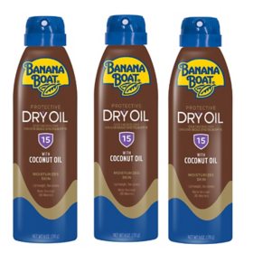 Banana Boat Dry Tanning Oil, SPF 15 (6 oz., 3 pk.)