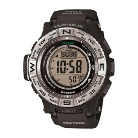 Casio Men's Pro Trek Triple Sensor Atomic Timekeeping Solar-Powered 53mm Black Watch