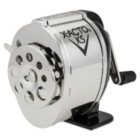 X-ACTO - Manual Pencil Sharpener, Table- or Wall-Mount - Black/Chrome