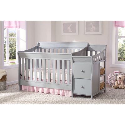 baby bed with changing table and dresser