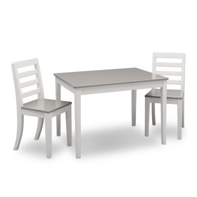 Delta Children Table and Chairs 3 Piece Set White Grey Sam s Club