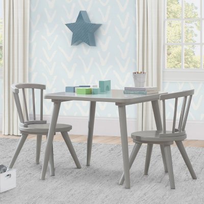 gray childrens table and chairs