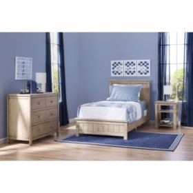 Delta Children Homestead Room In A Box 3 Piece Bedroom Furniture Set Rustic Whitewash Sam S Club