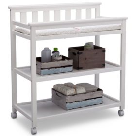 Delta Children Flat Top Changing Table with Wheels, Choose Color
