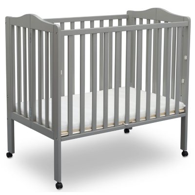 Photos - Mattress Delta Children Portable Crib with , Gray:- Gray 4470-100