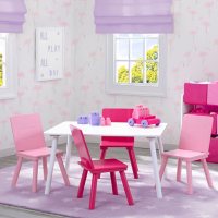 Delta Children Kids' Table and Chair Set (4 Chairs Included), Assorted Colors