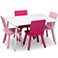 White/Pink, variant on Delta Children Kids' Table and Chair Set (4 Chairs Included), Assorted Colors