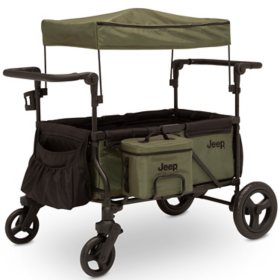 Jeep Deluxe Wrangler Stroller Wagon + Accessories Black/Green