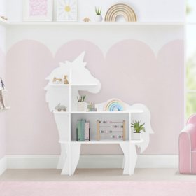 Delta Children Unicorn Shaped Bookcase, White
