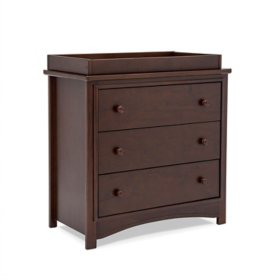 Delta Children Perry 3 Drawer Dresser with Changing Top and Interlocking Drawers, Choose Color