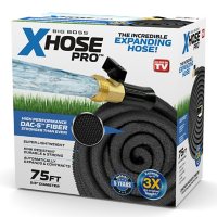 Xhose Pro DAC-5 Expandable Garden Hose with Brass Fittings, 75'
