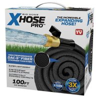 Xhose Pro DAC-5 Expandable Garden Hose with Brass Fittings, 100'
