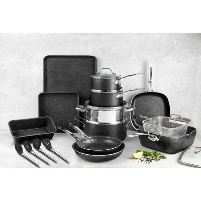 Granitestone 22-Piece Non-Stick Aluminum Cookware Set with