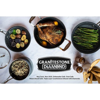 Granitestone 22-Piece Non-Stick Aluminum Cookware Set with Utensils - Sam's  Club