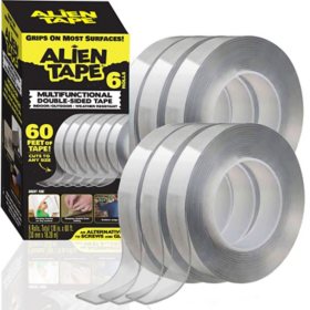 Alien Tape 10 ft. Multi-Surface Reusable Double-Sided Tape, 6-Pack