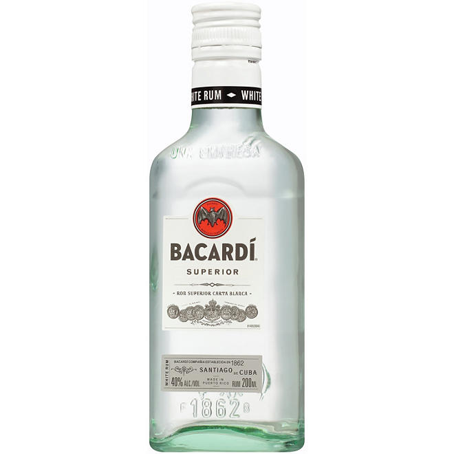 Bacardi Blanco Superior Rum (200 ml bottle, 24 ct.)
