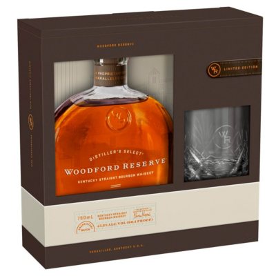Woodford Reserve 750 ml with Rocks Glass Sam's Club