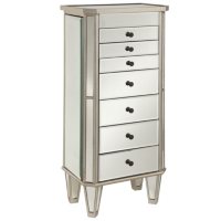 Silver Mirrored Jewelry Armoire