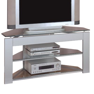 Glossy Silver and Glass TV Stand Sam's Club